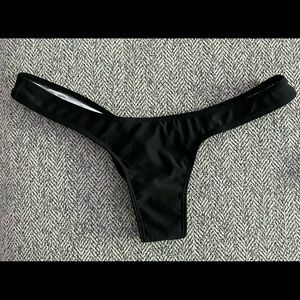 Black thong bikini bottom- large